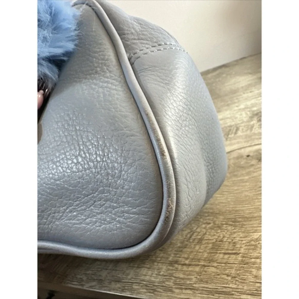 Talbots Blue leather satchel handbag Purse Tote‎ Bag